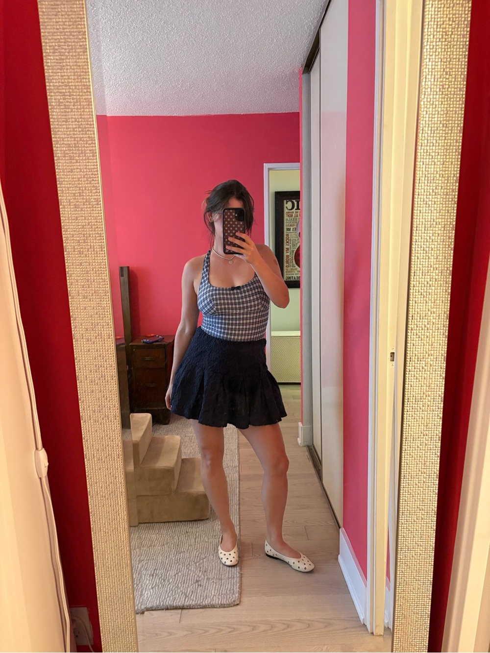 Vintage Navy Tiered Mini Skirt - Women's Skirt